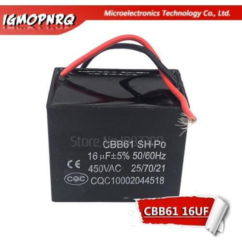 1pcs CBB61 16uf starting capacitance AC Fan Capacitor igmopnrq 450V CBB Motor Run Capacitor