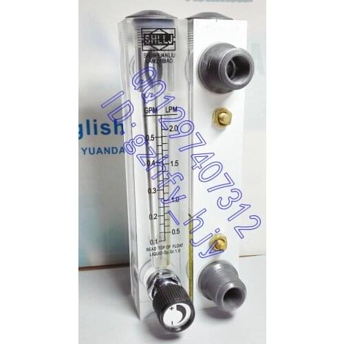 LZM-15T adjustable panel water meter 0.1-0.5GPM 0.5-2LPM pure water flowmeter