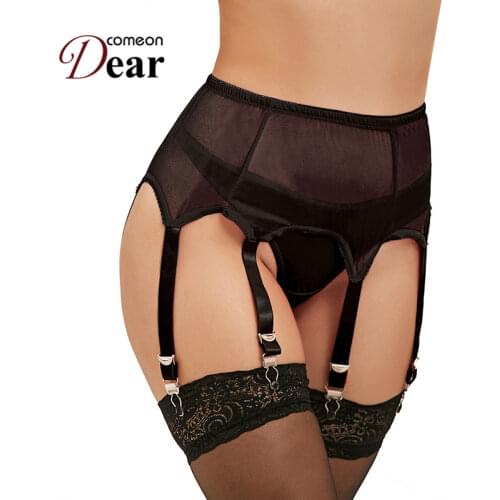 Comeondear Plus Size Suspender Transparent Sexy High Waist Garter Belt Large Size 5XL Elastic Belt Garters PB5182P