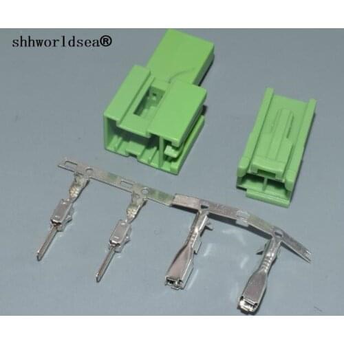 Shhworldsea Green 2pin Speaker plug Auto Stereo plug Lamp connector Auto Bass socket Car electric Connector For Mercedes For BMW