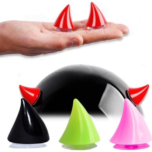 Motorcycle Helmet Corner Plastic Rubber Suction Cup Horn Decoration Accessories Resilient Silicone Soft Horn Headwear 2021 New