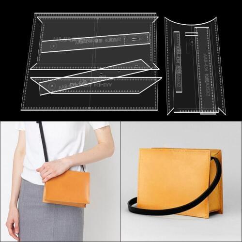 Single shoulder messenger bag small square bag version drawing paper pattern DIY handmade leather goods leather bag acrylic temp