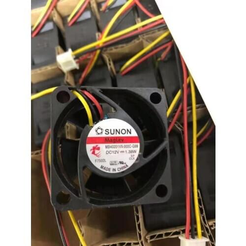 SUNON MB40201VX-000C-G99 DC 12V 1.38W 3-Wire 40X40X20mm Server Cooling Fan