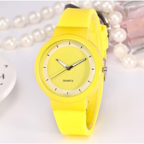 Women Fashion Casual Silicone Strap Analog Pink Girl Quartz Round Watch relogio feminino Simple Round horloges Ladies Watches