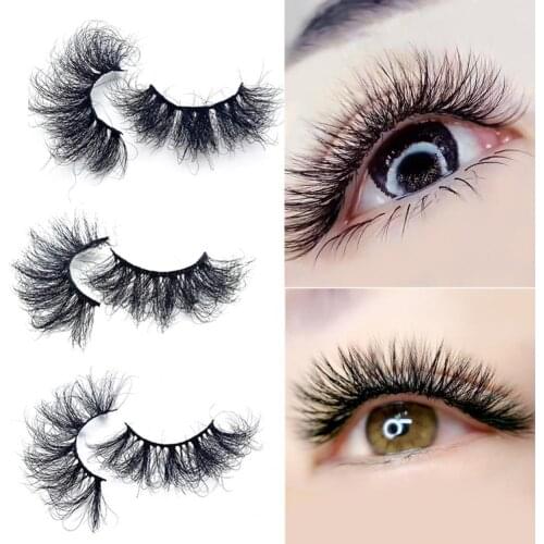 1 Pair Fashion False Eyelash Ultra Long Black Super Fluffy Mink Wispy Dramatic Volume Messy Lash for Party