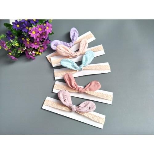 20Pcs/lot Nylon Headband for Baby Girls Soft Rabbit Ears Knot Turban Hair Bands Baby Hair Accessories for Children Headwear