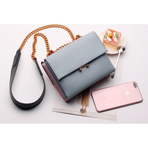 2021 New Design Small Square Leather Crossbody Bag Exquisite Female Retro Chain Bag For Woman