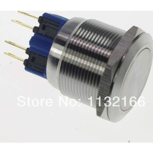 25mm OD 1NO 1NC Momentary Push Button Switch 4 Pin TerminalsTerminals Waterproof