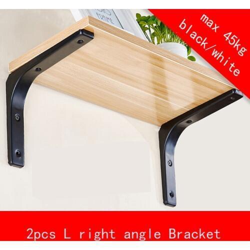 2Pcs black/white metal Bracket for Wall Shelf Bookcase Compartment Support Bracket with install screws 200*250MM