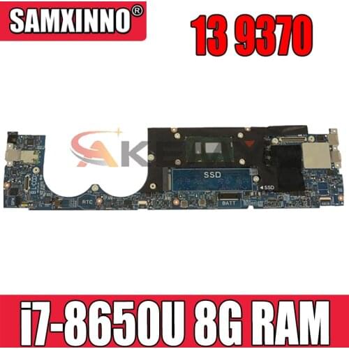 FOR Dell XPS 13 9370 Laptop Motherboard 8G RAM SR3L8 i7-8650U CPU LA-E671P CN-0JHN2Y 0JHN2Y JHN2Y 100% working