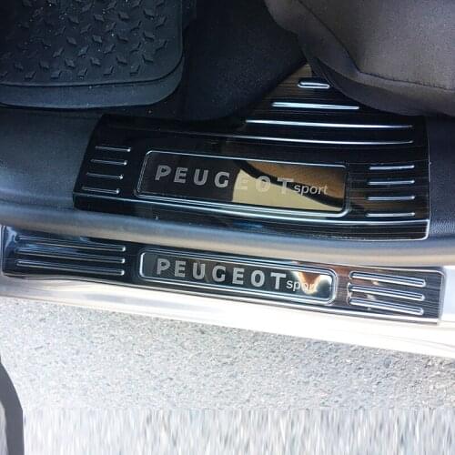 For Peugeot 2008 2020 2021 Stainless Door Sill Scuff Plate Pedal Entry Guard Protector Stickers Trim Car Styling