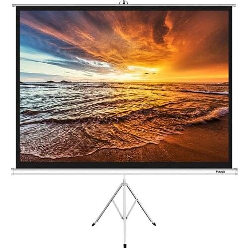 Projector Screen with Stand 100 inch - Indoor Outdoor Matt White Projection Screen 4:3 HD Premium Wrinkle-Free Tripod Screen