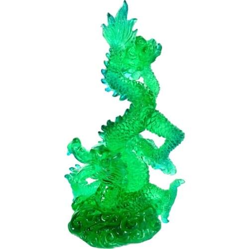Feng Shui Resin Green Dragon of Success J2227