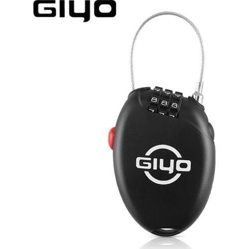 GIYO Multi Function Mini Cable Bicycle Lock 3 Digit Password Bike Lock Cycling Helmet Lock Anti Theft Code Padlock Lock For Bike