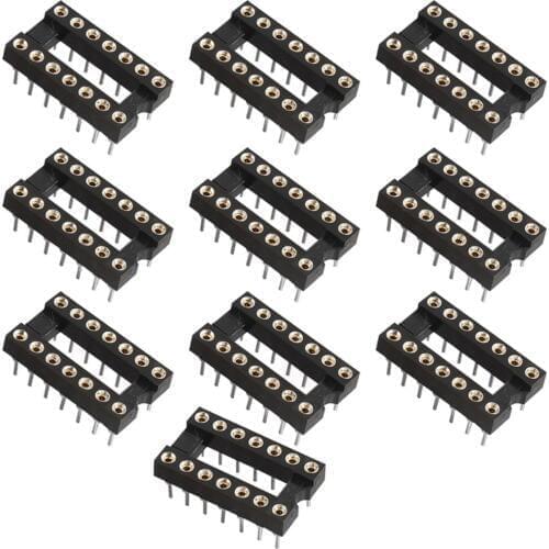 IMC Hot 10pcs 14Pin DIP Round DIP IC Socket Adapter Solder Type