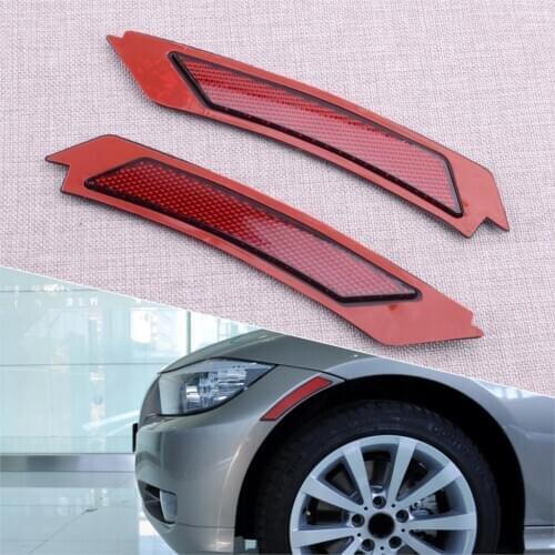 Front Bumper Red Side Marker Reflector 63147205398 63147205397 Fit For BMW 3-Series E90 E91 LCI 4D Sedan 2009 2010 2011