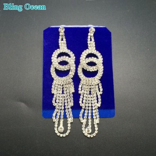 Round shape earrings crystal competition jewelry for wedding bikini shows BJE99