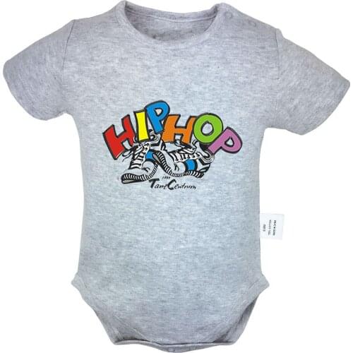 Cool Street Hip Hop graffiti Boy Silhouette Punk style Rock Band Newborn Baby Boy Girl Outfits Jumpsuit Infant Bodysuit Clothes