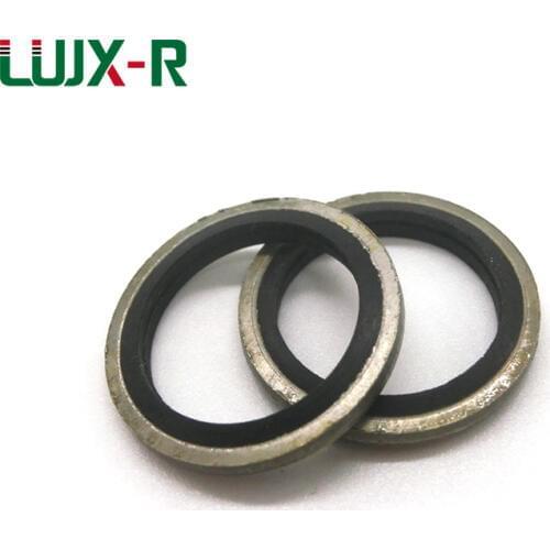 LUJX-R Bonded Washer Nitrile Rubber Gasket Seal Combined Ring M6/8/10/12-60 304 stainless steel+NBR Washers O Type Sealing Ring