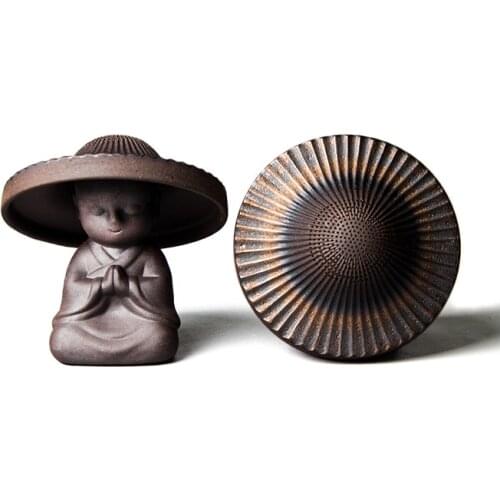 LUWU Ceramic Tea Strainers Monk with Cap