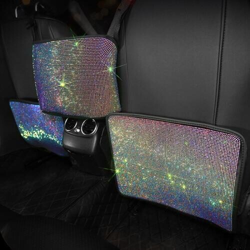 Fashion Cartoon Anti-Child-Kick Pad For Car Backseat Diamond Rhinestone Children Anti-Child-Kick Pad Set