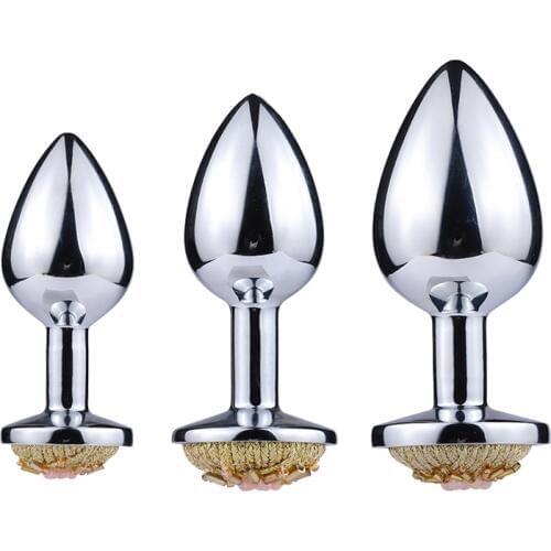 Male & Female Adult Toys Anal Dilator Anal Plug Diamond Metal Anal Plug Safety Toy Asshole Stimulation High Quality Material