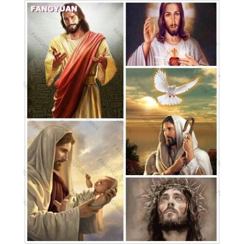Retro Portrait 5D Diy Diamond Accessories Painting Jesus Priest Full Drill Diamond Embroidery Mosaic Cross Stitch Kit Home Decor