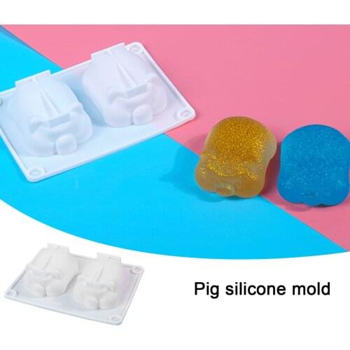 Food Grade Silicone 3D DIY Baking Tools Non-stick Cake Mold Pig Shapes Chocolate Mold For Pastry Pudding Jelly