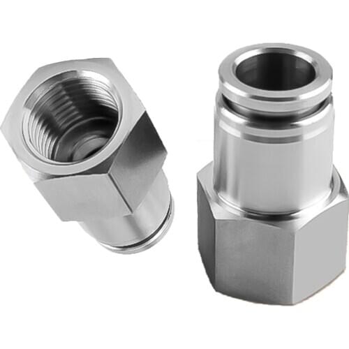 Pneumatic connector 304 stainless steel PCF1/8” 1/4” 3/8” 1/2” BSP internal thread pneumatic quick connector hose air pipe