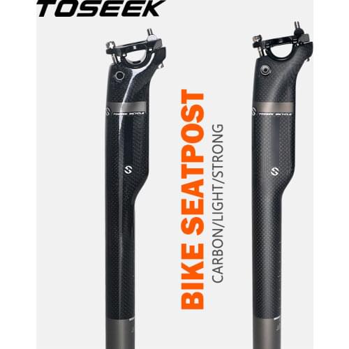 TOSEEK 3K Glossy/Matte Full Carbon Fiber Bicycle Seatpost Superlight MTB Road Bike Cycling Seat Post 27.2/30.8/31.6 Seatpost