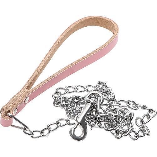 IKOKY Slave Restraints Sex Collar with Chain Sex Toys for Couple PU Leather SM Bondage Neck Collar Ring Erotic Posture