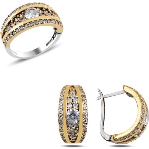 Silver 925 Sterling Zircon Cubic Zirconia Authentic Set