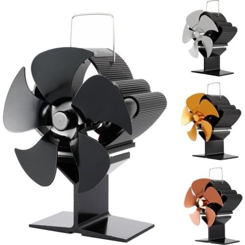 SF103S Thermal Power Fireplace Heater Five Blades Fireplace Heating Fan Safe Home Fireplace Fan Efficient Heat