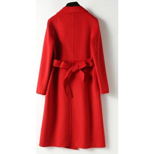 Wool Winter Coat with Belt Korean Style Long Cashmere Coat Women Autumn Ladies Womens Coats Clothes Manteau Femme