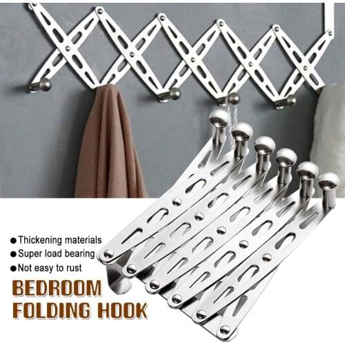 Bedroom Folding Hook Coat Space Saving Bags No Drilling Scarf Office Hallway Door Kitchen Slim Towels Hook