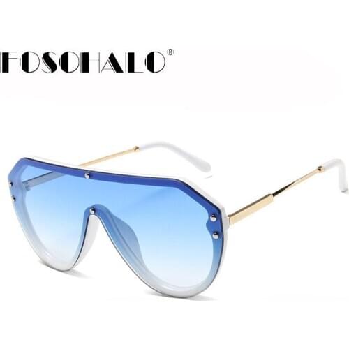 2020 Oversized Square Sunglasses Women Luxury Brand Designer Sun Glasses Men Gradient Fashion Steampunk Sunglasses Rivet Style