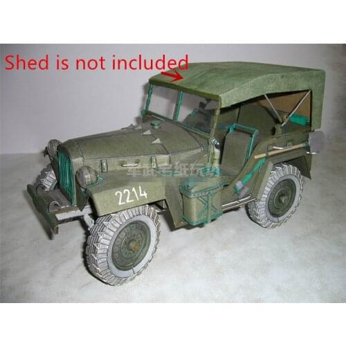 Soviet Military Vehicle Jeep GAZ-67 1:25 Scale DIY Handcraft Paper Model Kit Puzzles Handmade Toy DIY