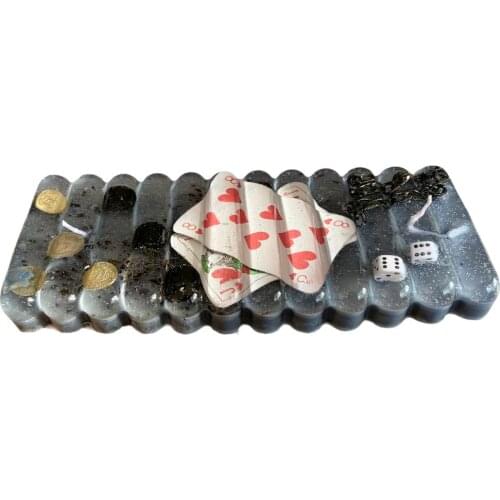 Backgammon and Cards Designed Special Candle, Masculine Perfume Product Accessory Lighting Decoration Decor Bath House Marine