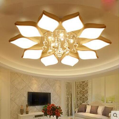 Living room lamp round crystal lamps simple modern bedroom lighting led ceiling lamp atmosphere room warm hall lighting fixture