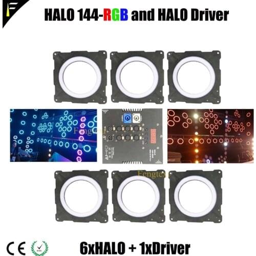 DIY 6xHalo LED SMD RGB Halo Circle Light Ring Dj Disco Effect Large Stage Decoration Lighting IP65 Waterpfoof Rate