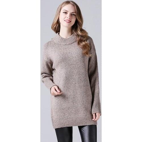 Women Sweater Turtleneck Oversized Soft Warm Wool Knitted Casual Loose Long Top Female Fall Winter Fashion Pullovers Jumper