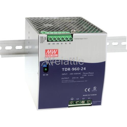 MEAN WELL original TDR-960-48 48V 20A meanwell TDR-960 48V 960W Three Phase Industrial DIN RAIL with PFC Function