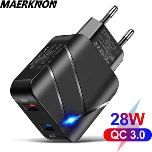 USB Charger Quick Charge 3.0 4.0 LED Lighting Wall Adapter For iPhone 12 Samsung A50 Xiaomi Huawei Tablet Mobile Phone Chargers