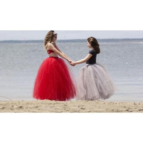 New year Christmas Girls Tutu Long Fluffy Tulle Kids Girls Skirts Tutu Birthday Party Children Princess Ball Gown Skirt vestido