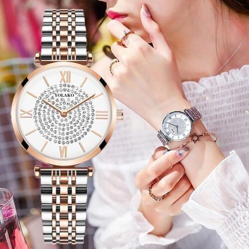 Gypsophila Shell Design Women Watches 2020 Fashion Rose Gold Dial Stainless Steel Band Quartz Wrist Watch Gifts Relogiosfeminino
