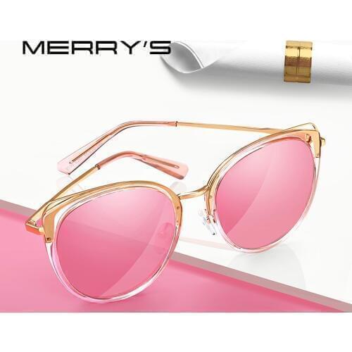 MERRYS Women Luxury Cat Eye Sunglasses Ladies Fashion Polarized Sun glasses UV400 Protection S6139