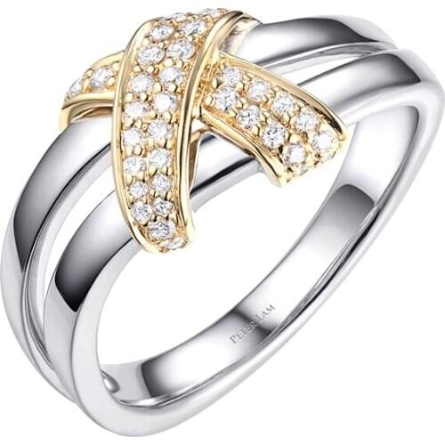 2020 Trend Female Crystal Zircon Ring Luxury Fashion Gold Silver Color Engagement Band Rings For Women Twist Wedding Ring D5M560
