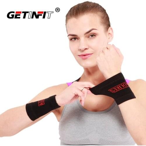 Getinfit 1Pair Wrist Support Protect Wristband Unisex Bracers Basketball Football Running Professional Sports Protection Wrist