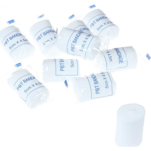 10 Rolls/lot 5cmx4.5m PBT Elastic Bandage First Aid Kit Gauze Roll Wound Dressing Nursing Emergency Care Bandage