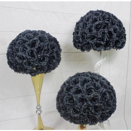 2018 SPR 10pcs/lot wedding road lead artificial flower ball BLACK wedding table flowers centerpiece flower balls decorations